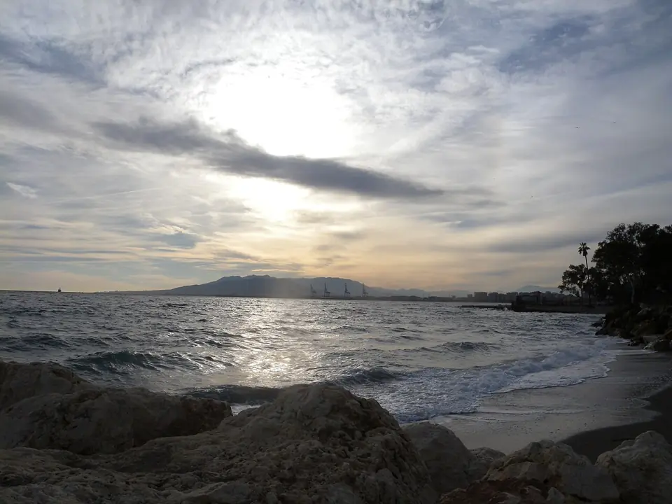 Costa de Pedregalejo al atardecer